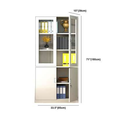 Office file cabinet: Lockable half glass office file cabinet image 2