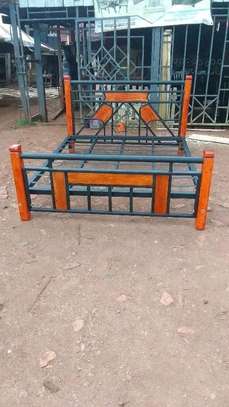 Quality and durable metallic beds with wooden finish image 4