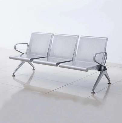 3-Seater Steel Reception Bench image 5