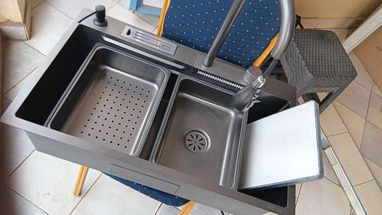 Black  Sink Double Bowl 750x450mm image 5