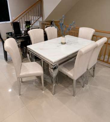 Dining Set  Gold Frame ,marble top ( imported) image 3