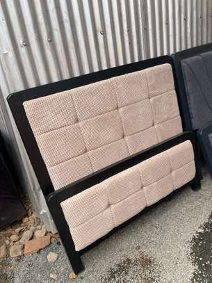 Elegant Upholstered Bed Frame Beige Button-Tufted image 2