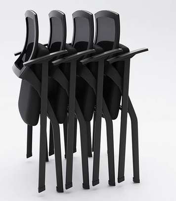 Office Chair: Black Foldable Training Study Chair image 5