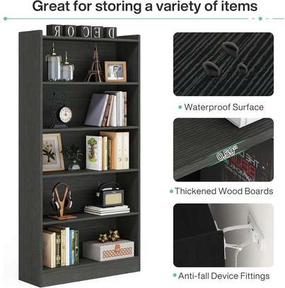 5 Tier Wooden Open Bookshelf image 4