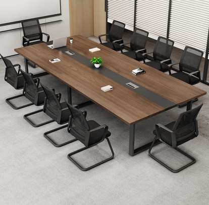 Metal Frame Wooden 2.4m Modern Office Conference Table image 9