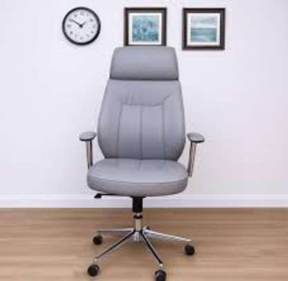 Office Chair;CEO Grey Executive Leather Office Chair image 3