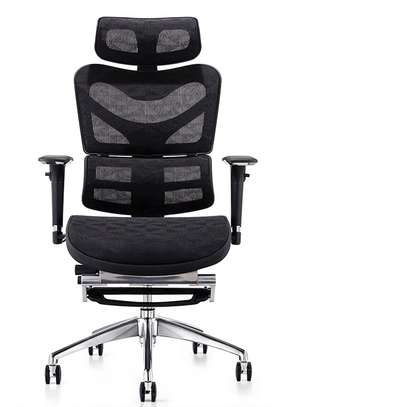 Office Chair: Mesh Orthopedic Seat With Footrest image 2