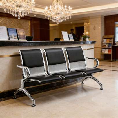 Office Bench: 3 Seater Black Office Bench In Magena image 9