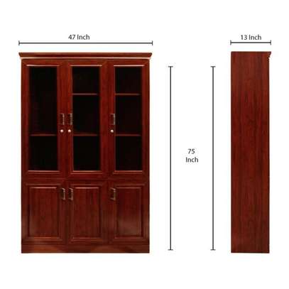 3 Door Mahogany Office Storage Cabinet image 8