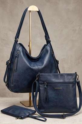 ROSEMANDY Dark Brown Leather Bag Set with Wallet image 3