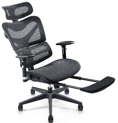 Office Chair: Mesh Orthopedic Seat With Footrest image 3
