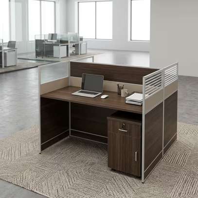 Two Way Brown Office Workstation image 8