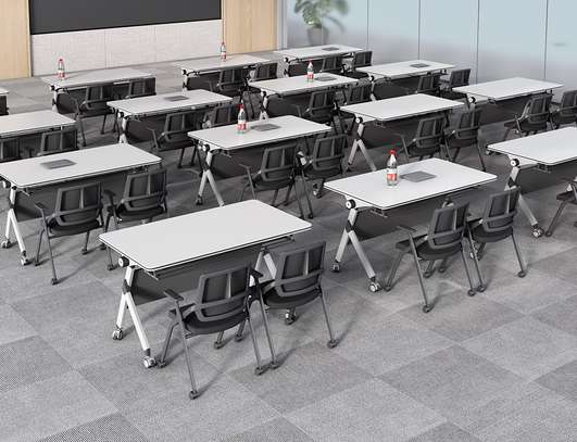 Foldable Table : White Foldable Office Table In Chepilat image 3