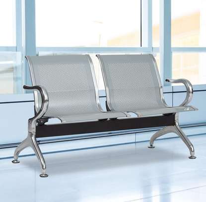 Metal 2 Person Waiting Office Bench image 7