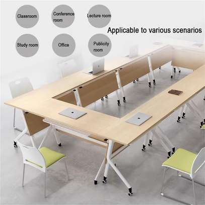 Brown Foldable Conference Meeting Table image 10