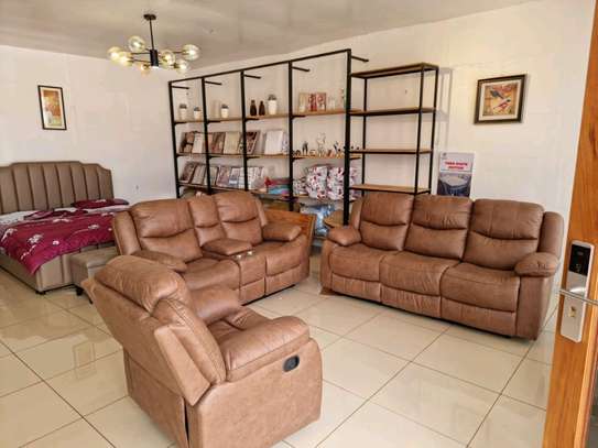 7 seater Recliner leather sofa sets image 3