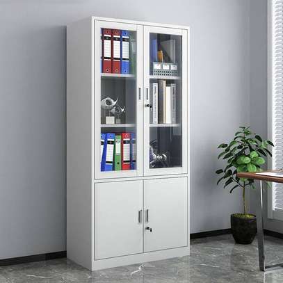 Modern Steel Storage Cabinet with Shelves image 9