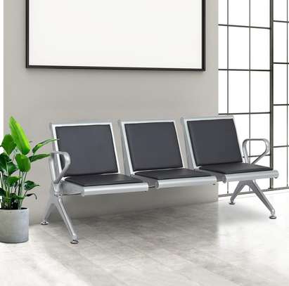 Hard Pad 3-Link Leather Waiting Bench image 10