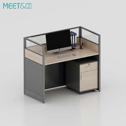 Office Desk; 2 Way Exquisite Private Office Workstation image 4