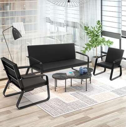Leather Reception 5 Person Office Sofa image 13