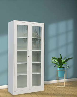 Office Cabinet: Full Glass White Office Cabinet In Rongo image 3