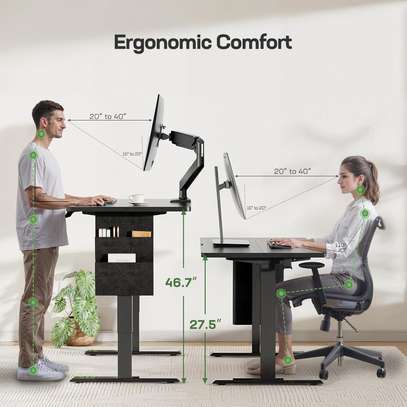 Electric Standing Desk; 48x24 Inch with Headphone Hook image 2