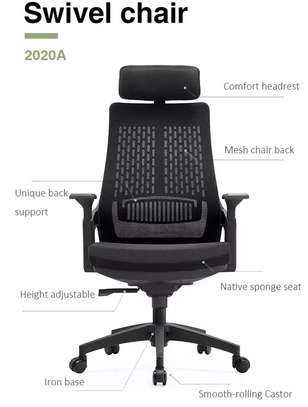 Office Chair: Swivel Orthopedic Chair with Comfort Headrest image 3