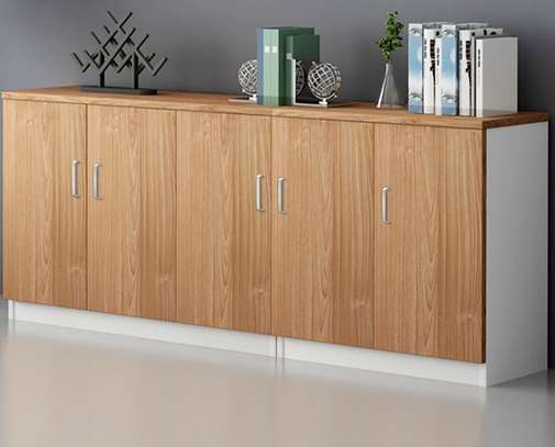 Office Cabinet: 3-Door Cupboard with wooden panels image 3