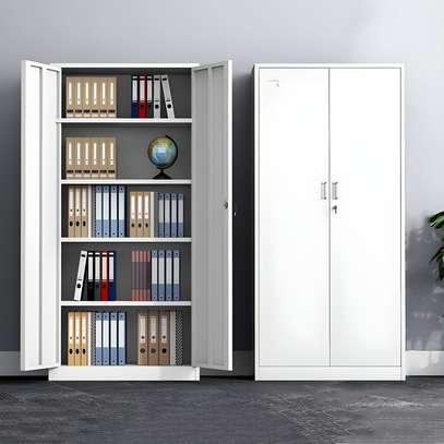 2-Door metallic office storage cabinet image 2
