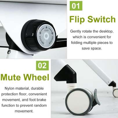 Mobile Training Table – 1-Pack Flip Top with Caster Wheels image 8