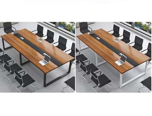 Metal Frame Wooden Boardroom Table image 2