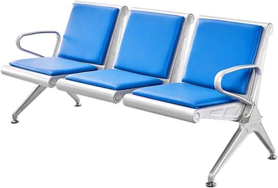 Reception Chair: 3-seater, Blue, Office & Waiting Room image 6