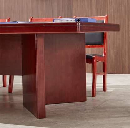 Mahogany 2.4m Curved Edge Conference Office Table image 5
