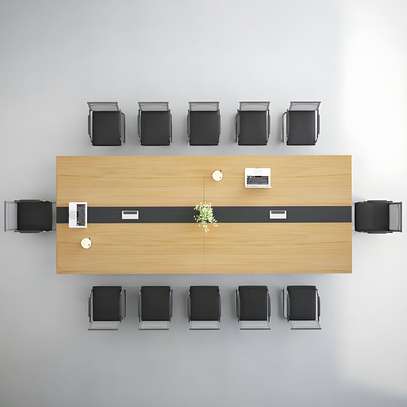 240cm Wood Steel Fixed Frame Office Table image 3