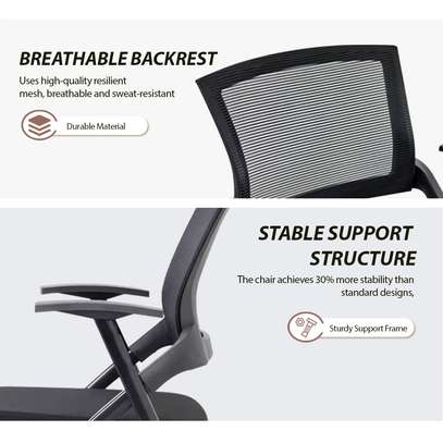 Office chair: Black mesh foldable study chair image 4