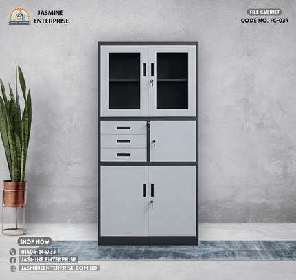 Filing Cabinet: 4-door Half Glass Filing Cabinet With Safe image 2