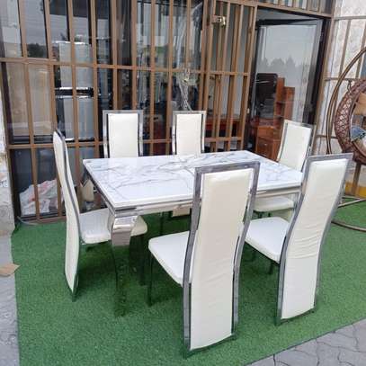 Dining Tables : 6 Seater Marble Top Dining Table image 7