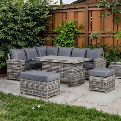 Outdoor Rattan L-Shaped Sofa for Patio and Garden Comfort image 2