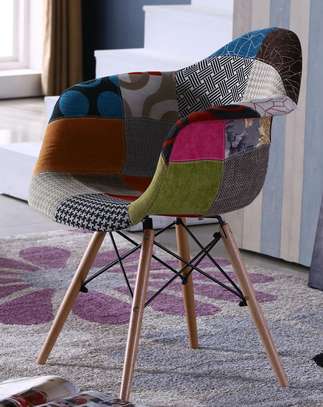 Office Chair; Elegant Patchwork Detailing Dining Chair image 3