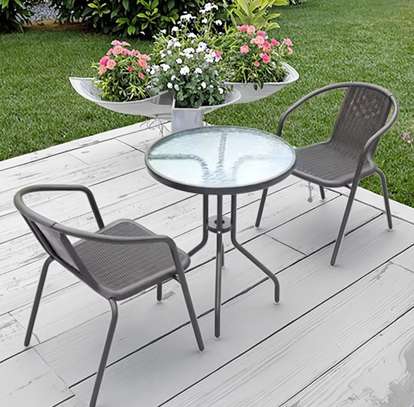 Modern Round Glass Top Dining Table image 5