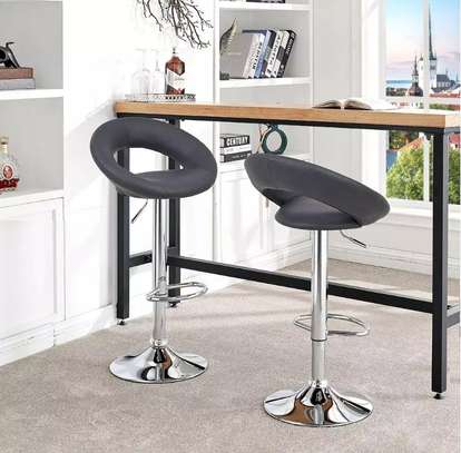 Barstools; Leather Swivel Barstool image 3