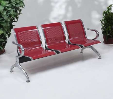 Metallic 3 Person Reception Office Bench image 11