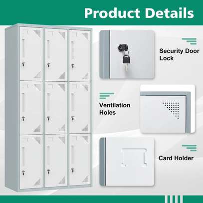 Storage Cabinets: 9-Locker Steel Office Cabinet image 3
