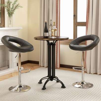 Barstools : Adjustable Height Leather Counter Stool image 4
