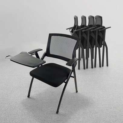 Office chair: Black mesh foldable study chair image 2