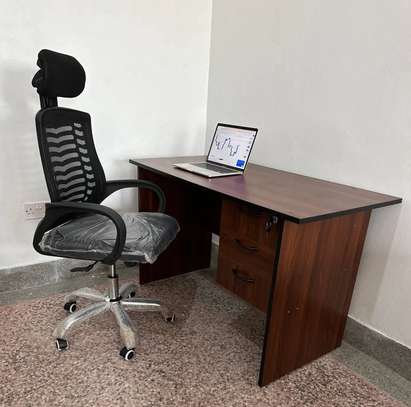 Office study desk ➕ secretarial headrests chair image 4