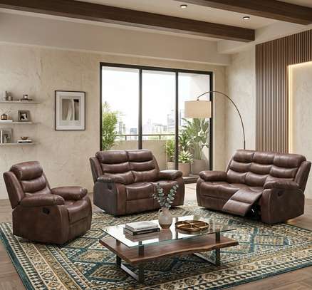Sofas : 6-Seater Leather Reclining Sofa image 2