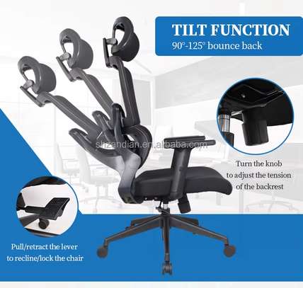 Office Chair: Height Adjustable, Ergonomic Black Office Seat image 3