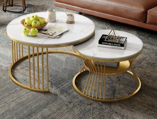 Coffee Tables:Pair of Marble Coffee Tables In Nyakoe image 2