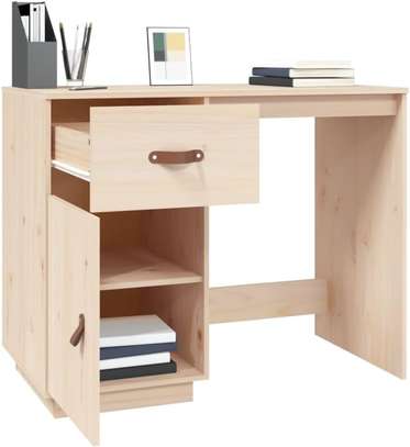 Office Desk: Small Office Table With 3-drawers & Leg Space image 2